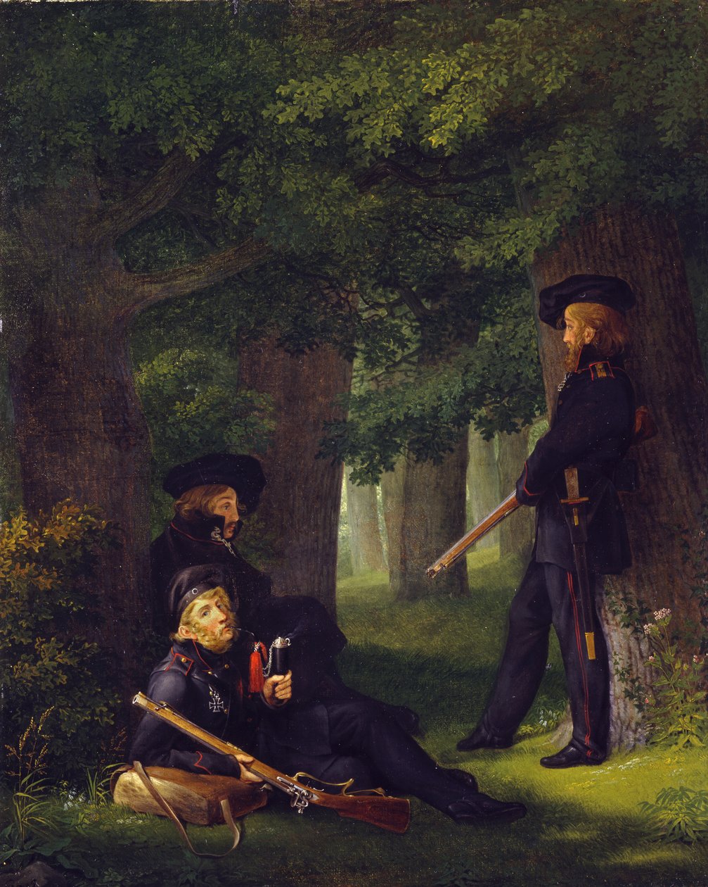 Theodor Körner, Friedrich Friesen und Heinrich Hartmann auf Wache von Georg Friedrich Kersting