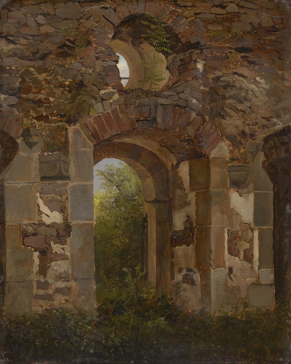Tordurchgang in der Ruine des Heilig-Kreuz-Klosters bei Meißen von Georg Heinrich Crola