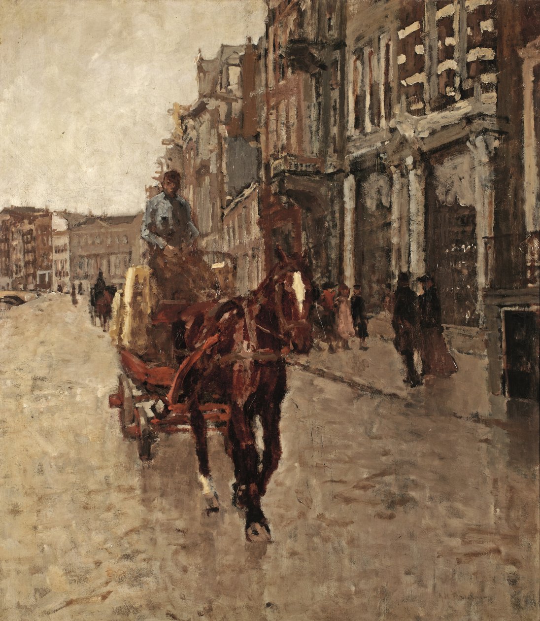 Rokin Westzijde: ein Pferdewagen auf dem Rokin, Amsterdam von Georg Hendrik Breitner