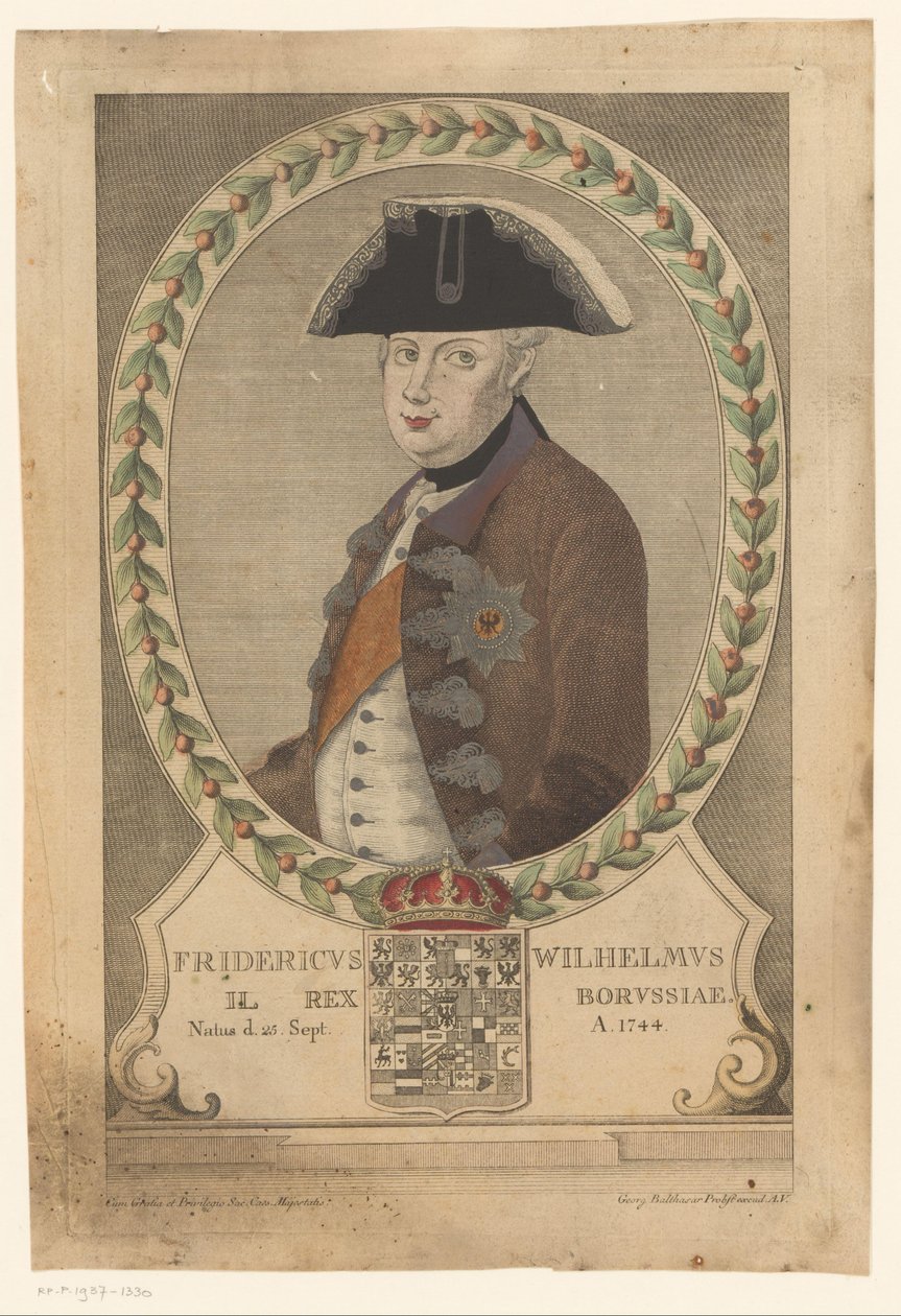 Porträt von Friedrich Wilhelm II., König von Preußen von Georg Mathäus Probst
