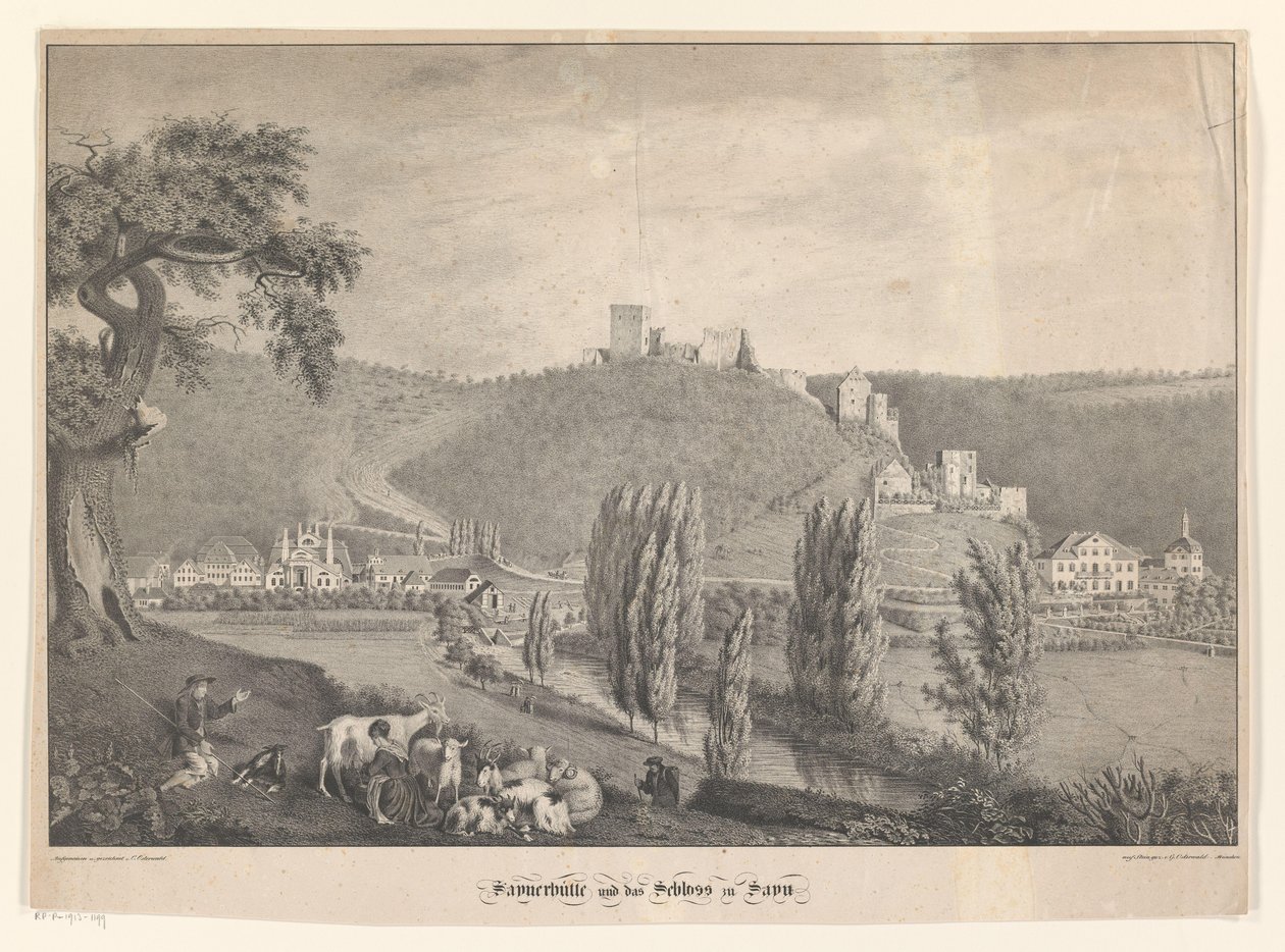 Sayner Hütte und das Schloss Sayn von Georg Osterwald