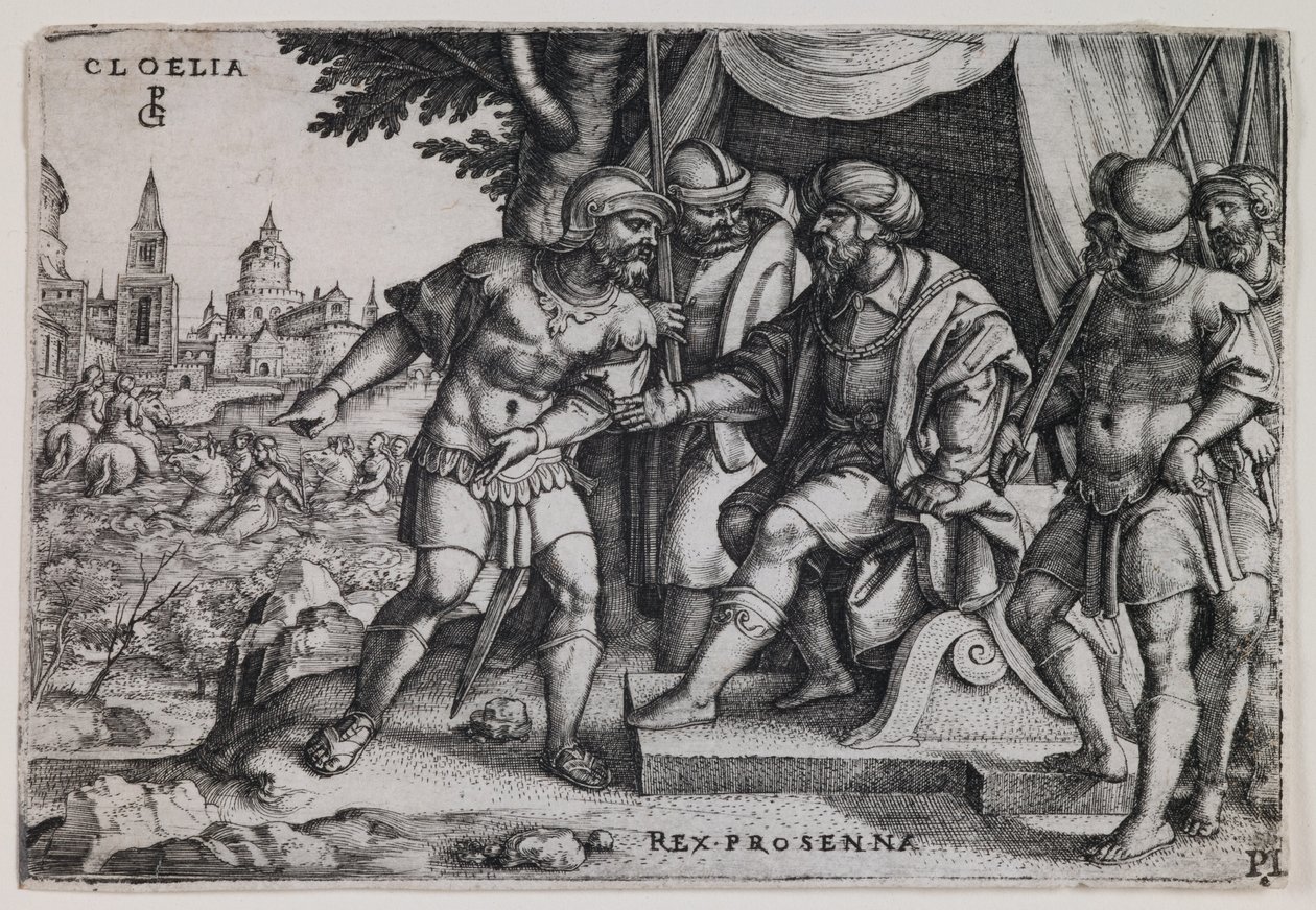 Cloelia und der etruskische König Porsenna, ca. 1536-37 von Georg Pencz