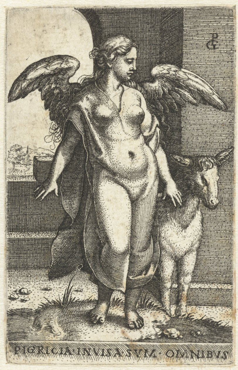 Faulheit (Pigritia Acedia), Pigricia invisa sum omnibus, Sieben Todsünden (Serientitel) von Georg Pencz