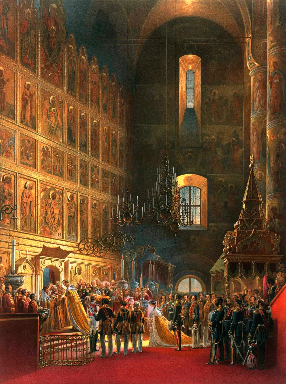 Die Salbung von Zar Alexander II. von Russland, Moskau, 1856 von Georg Wilhelm Timm
