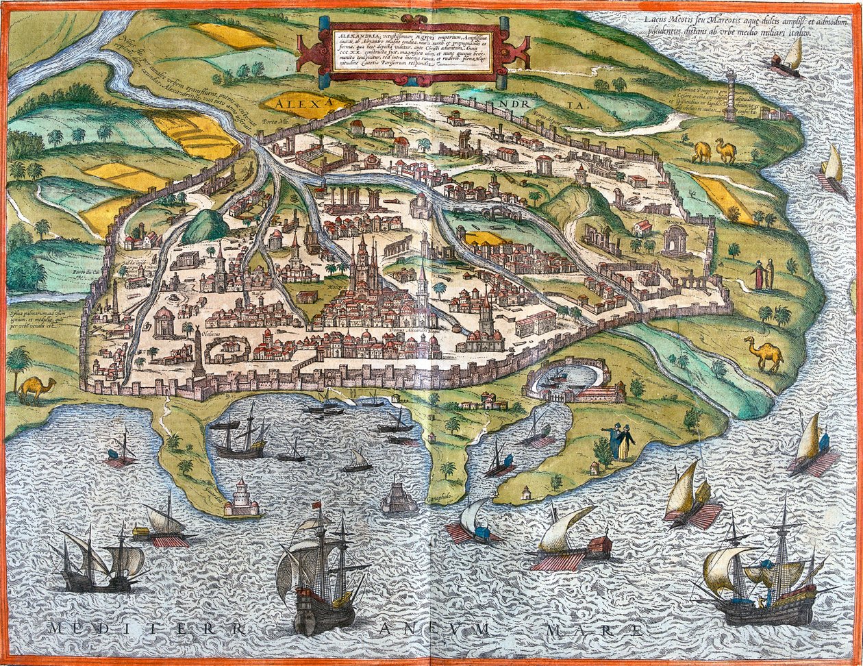Alexandria, Ägypten von Georg and Hogenberg Franz (1535 90) Braun