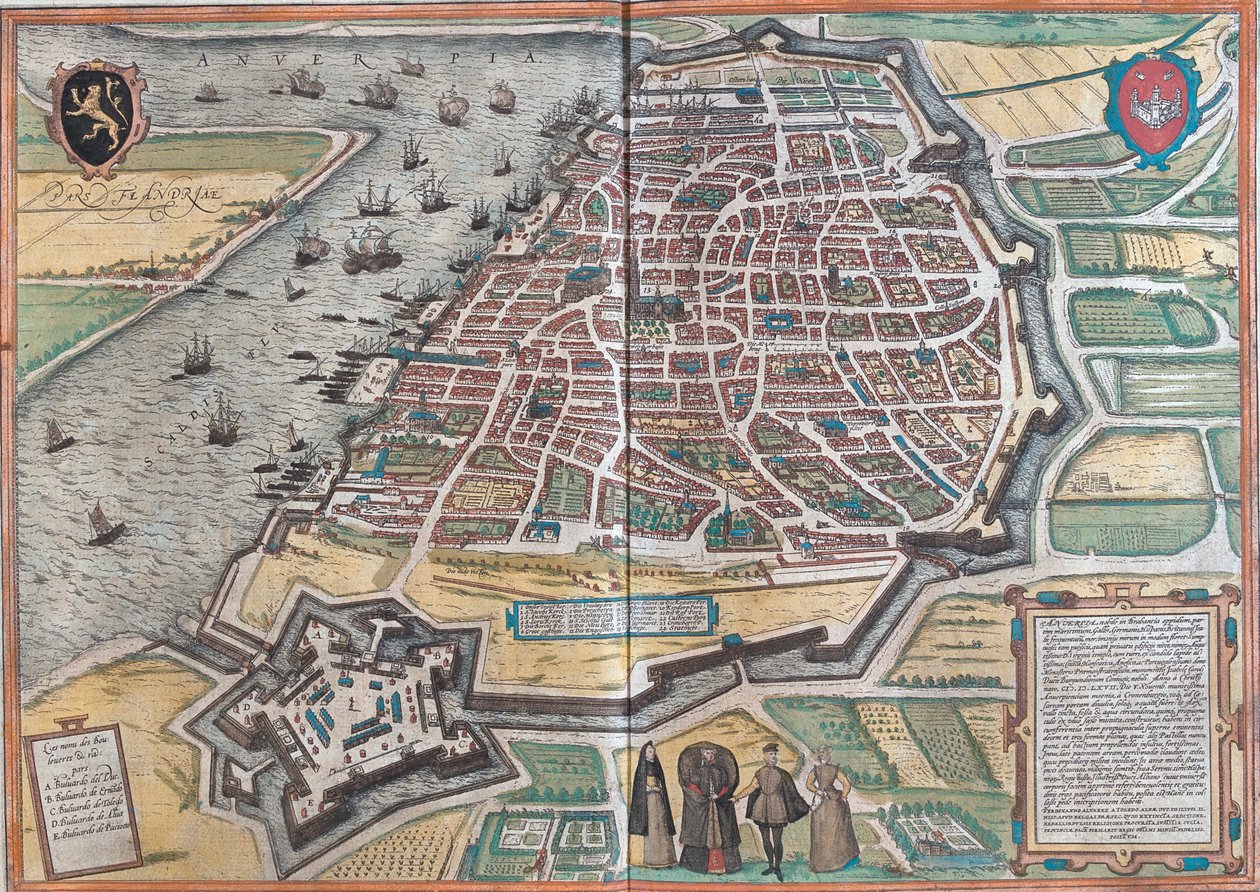 Antwerpen, Belgien von Georg and Hogenberg Franz (1535 90) Braun