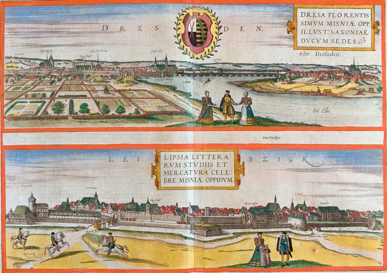 Dresden, Leipzig, Deutschland von Georg and Hogenberg Franz (1535 90) Braun