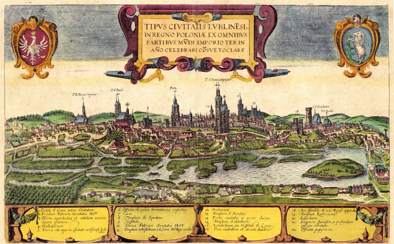 Lublin, Polen von Georg and Hogenberg Franz (1535-90) Braun