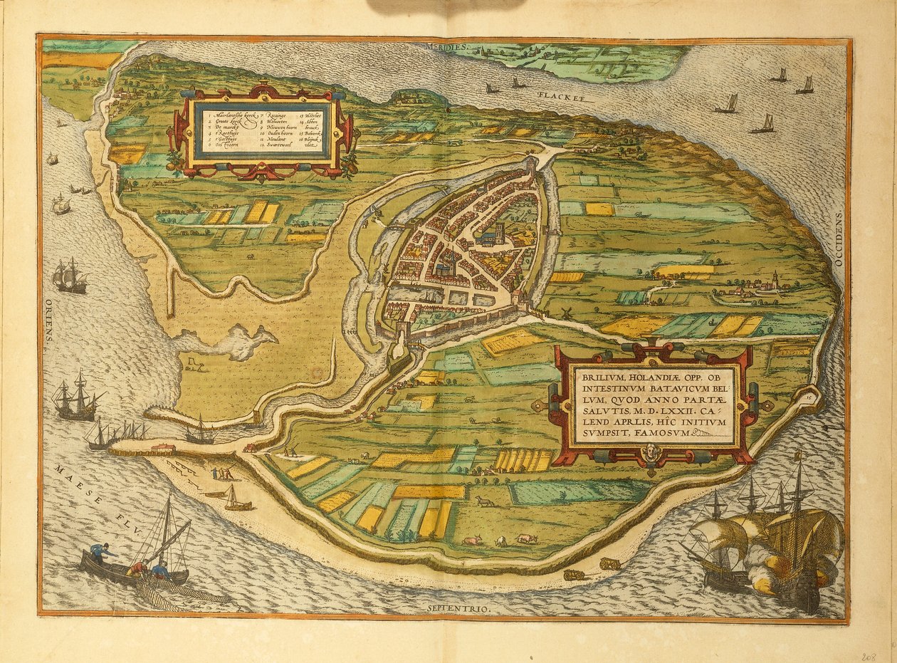 Karte von Brielle aus Civitates Orbis Terrarum von Georg Braun von Georg Braun and Hogenberg Franz