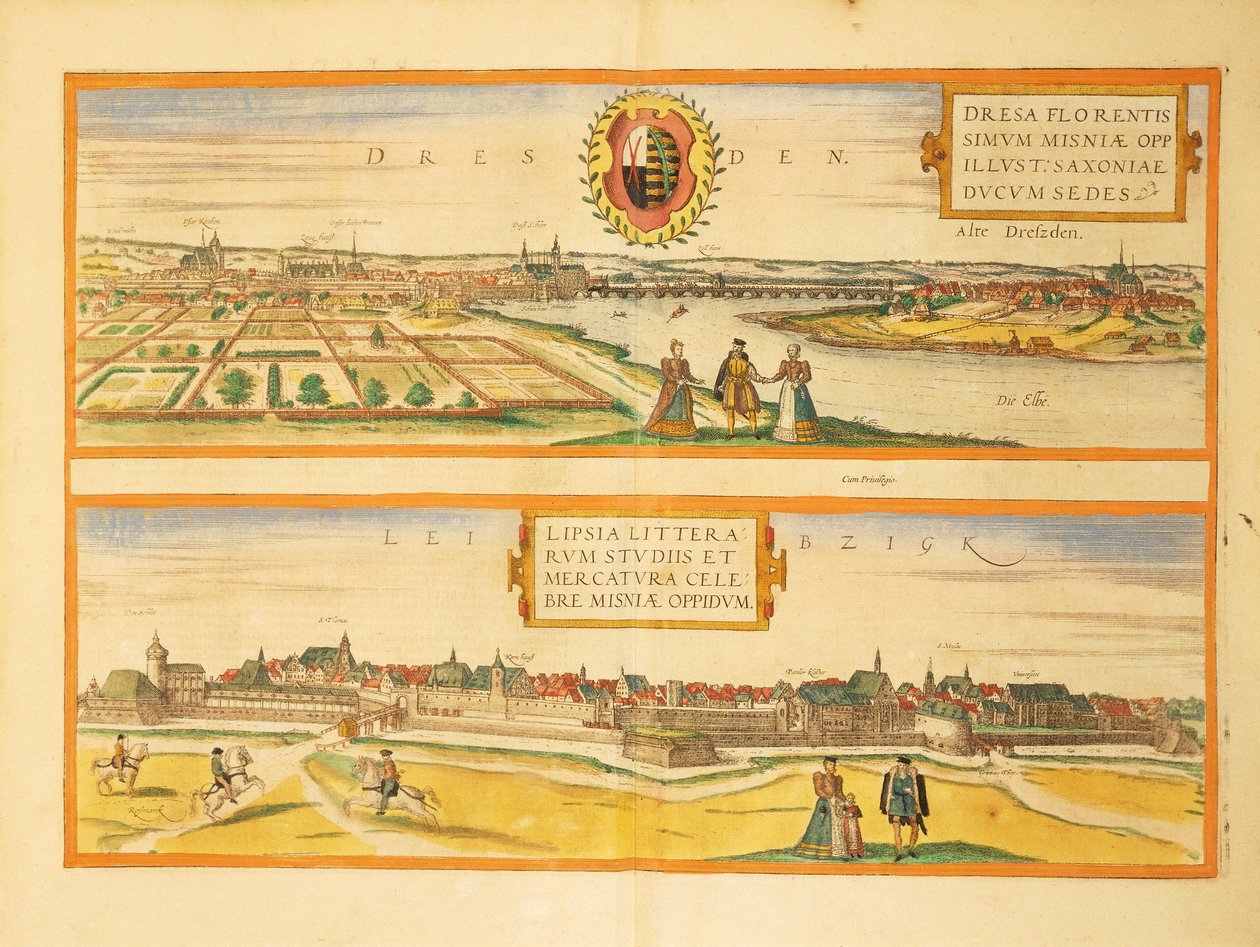 Karte von Dresden und Leipzig aus 