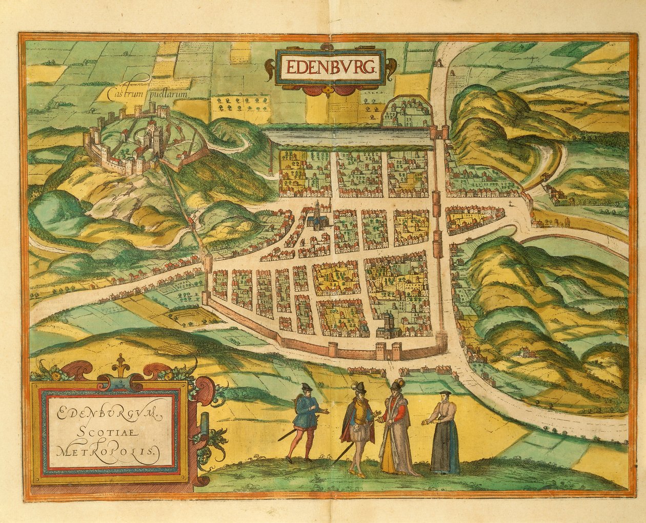 Karte von Edinburgh aus Civitates Orbis Terrarum von Georg Braun von Georg Braun and Hogenberg Franz