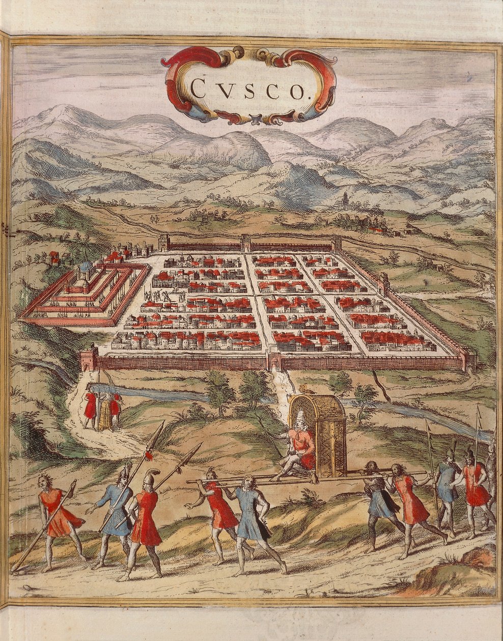 Peru, Stadt Cuzco, Stich von Georg Braun von Georg Braun and Hogenberg Franz