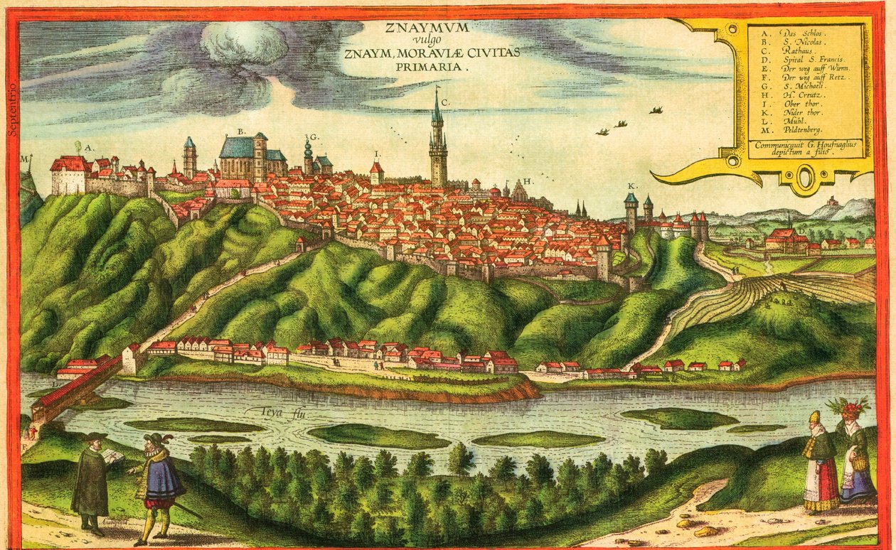 Znojmo, Tschechische Republik von Georg and Hogenberg Franz (1535 90) Braun