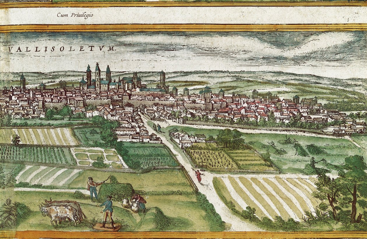 Ackerland bei Valladolid, in Civitatis Orbis Terrarum, von Franz Hogenberg (1535-1590) von Georg Braun and Hogenberg Franz