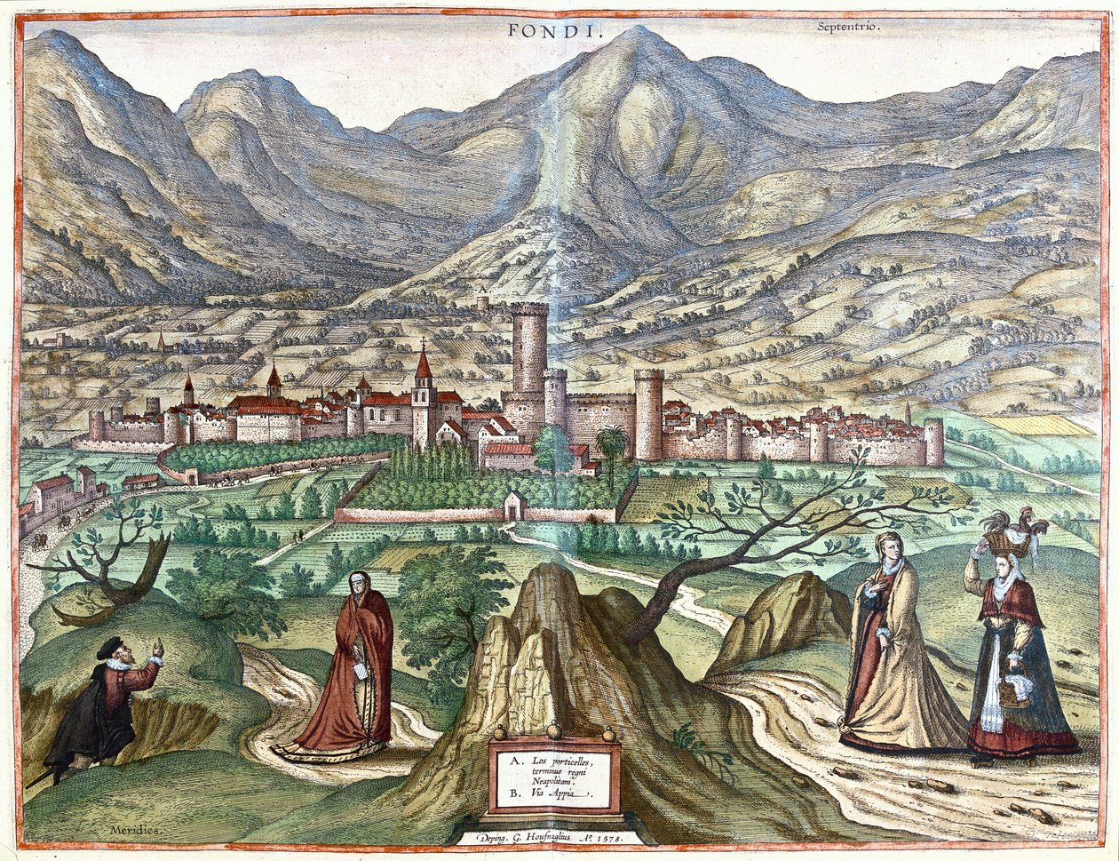 Fondi (Römisches Land), Italien von Georg Braun and Hogenberg Franz