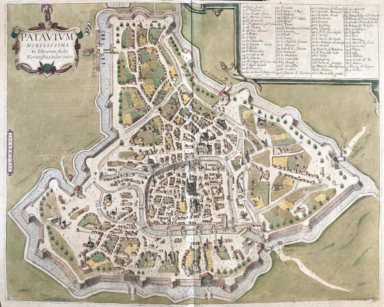 Padua, Region Venetien, Italien von Georg Braun and Hogenberg Franz