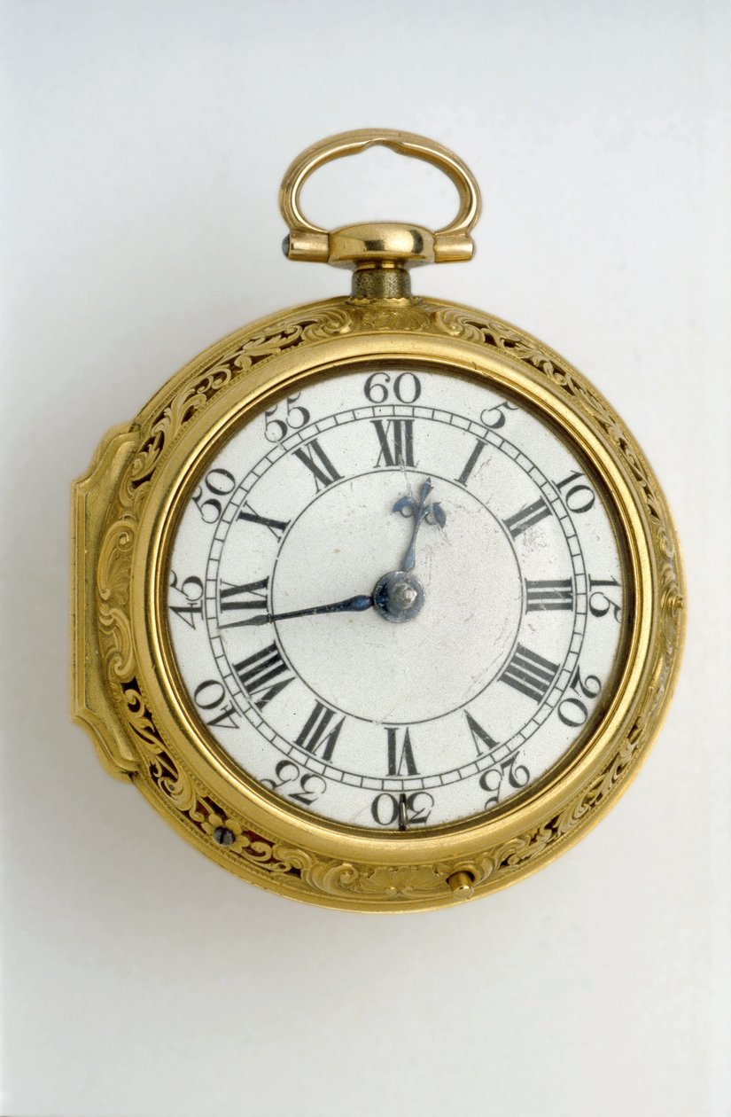 Goldenes Zylinderuhrpaar mit Viertelrepetition, 1744 von George , Moser, George Michael and Ward, John Graham