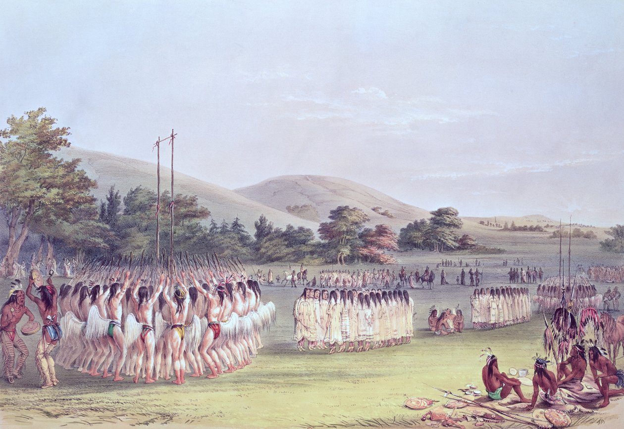 Choctaw-Ballspiel-Tanz, 1834-35 von George Catlin