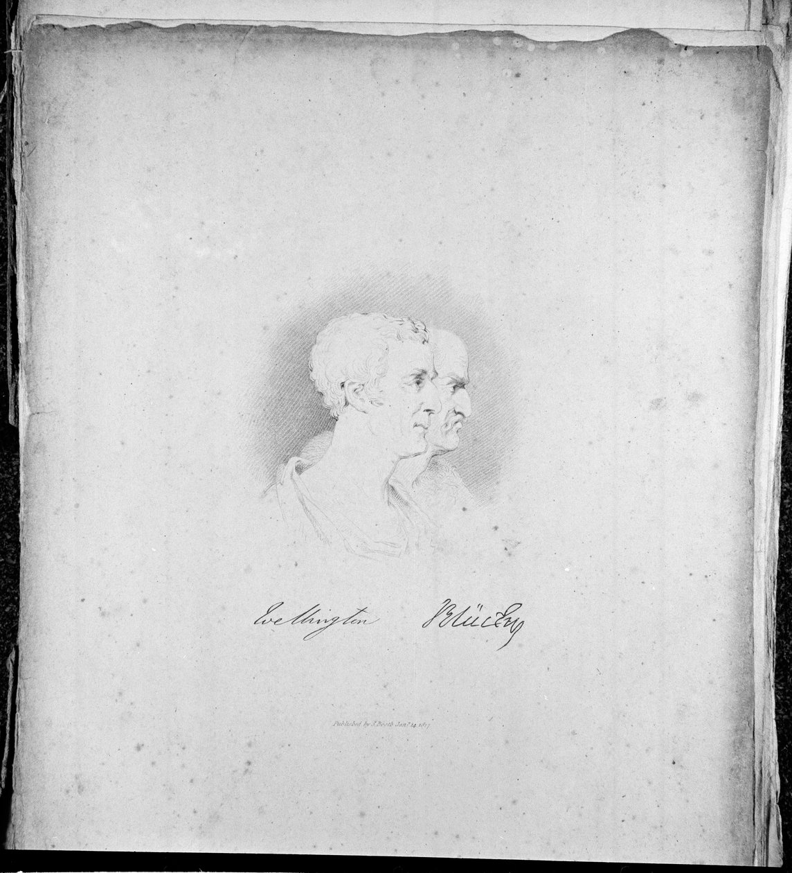 Profilporträts von Wellington und Blücher, graviert von Samuel Mitan, 1817 von George Jones