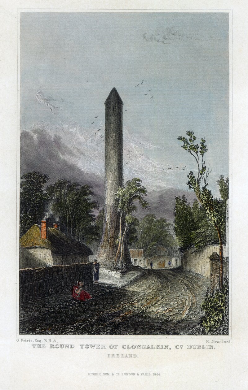 Der Runde Turm von Clondalkin, graviert von Robert Brandard, 1844 von George Petrie