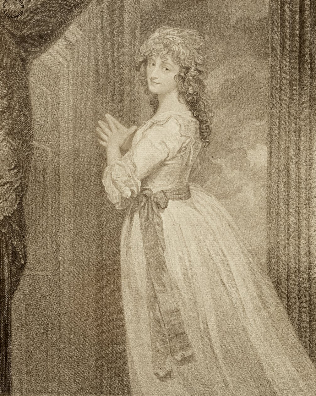 Mrs. Jordan in der Rolle des Landmädchens, graviert von Francesco Bartolozzi (1727-1815) von George Romney
