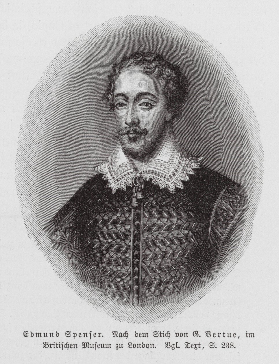Edmund Spenser, englischer Dichter (Gravur) von George (after) Vertue