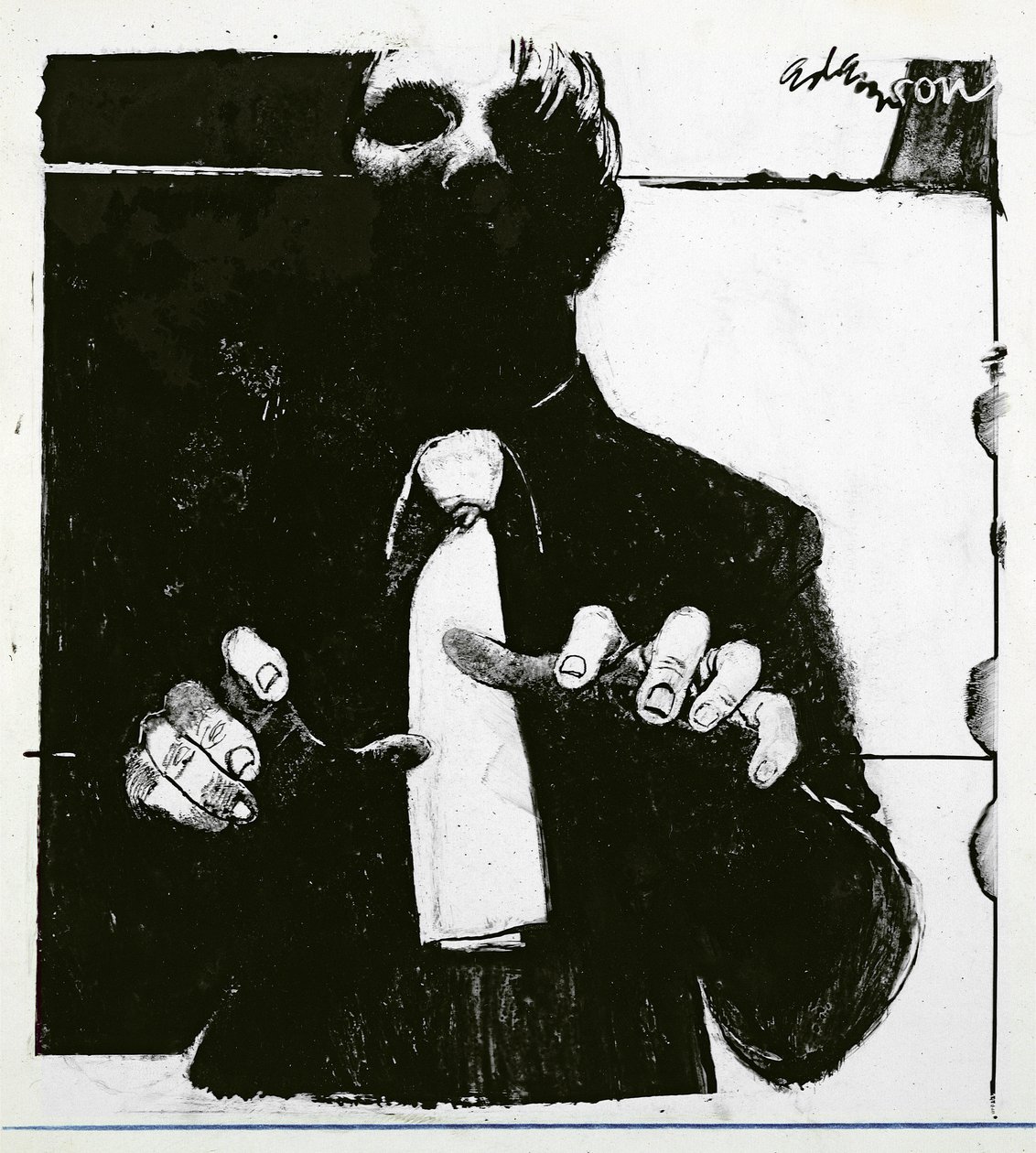 Illustration für Pflege eines blinden Patienten, ein Artikel in Nursing Times, veröffentlicht am 30. Oktober 1975 von George Adamson