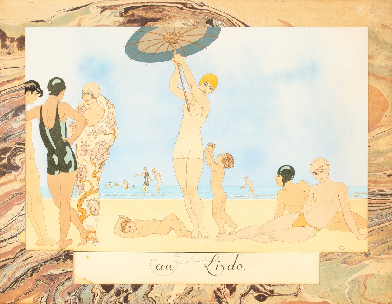 Auf dem Lido, aus Le Bonheur du Jour ou, Les Graces à la Mode von George Barbier