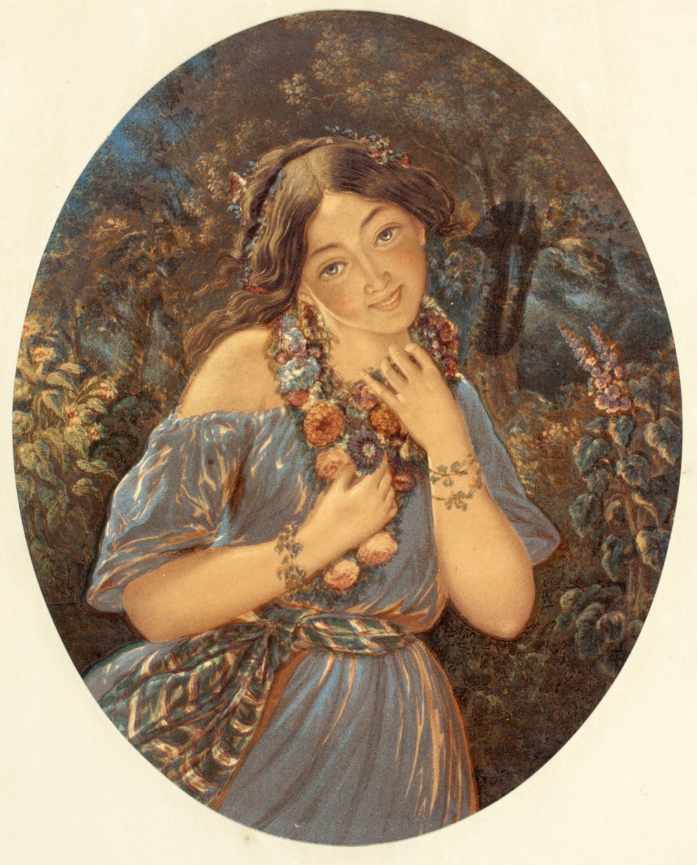 Flora, auch genannt Flora das Zigeunermädchen von George Baxter