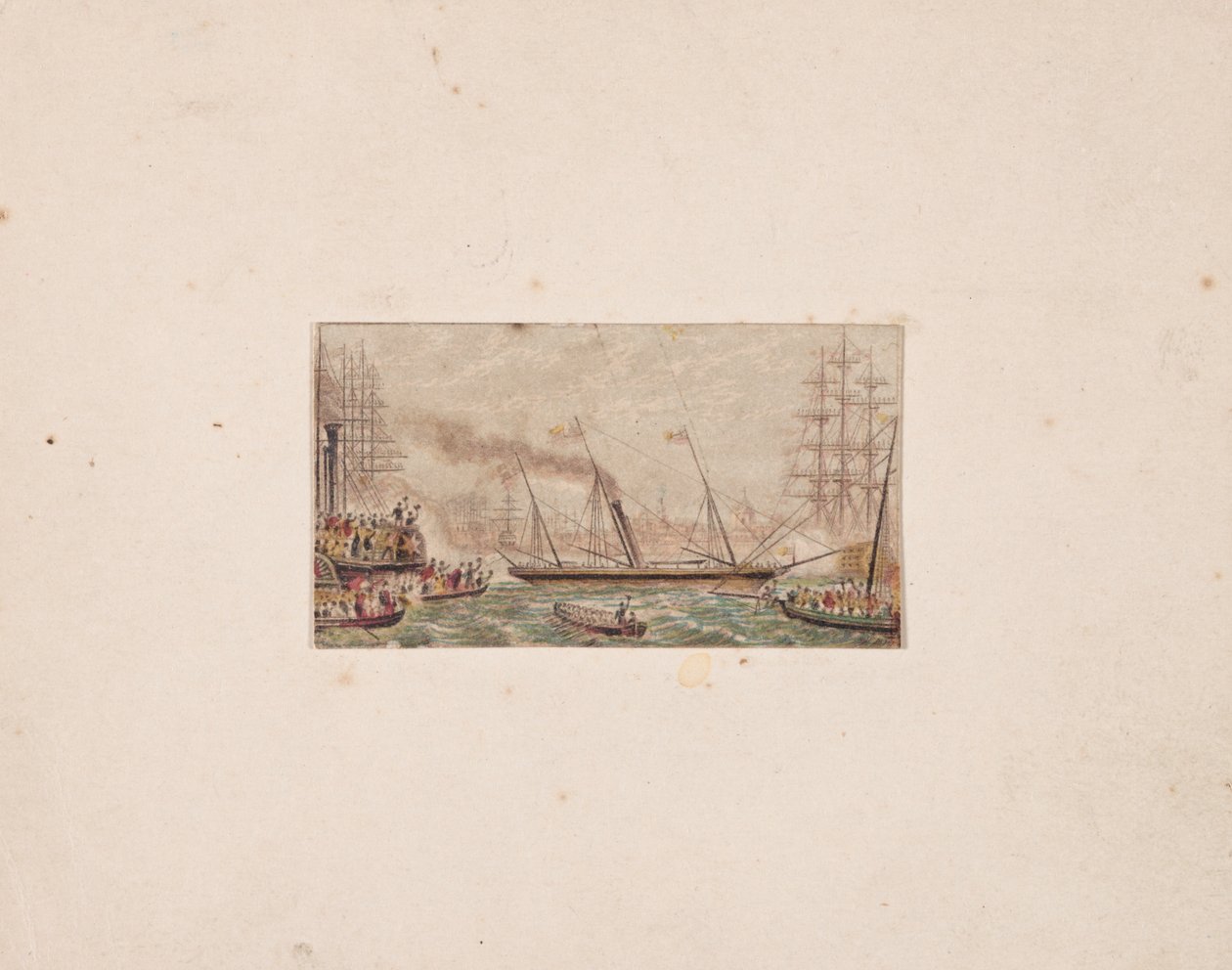 Nadelbox-Druck: Die königliche Flotte in der Kilkenny-Bucht (?) von George Baxter