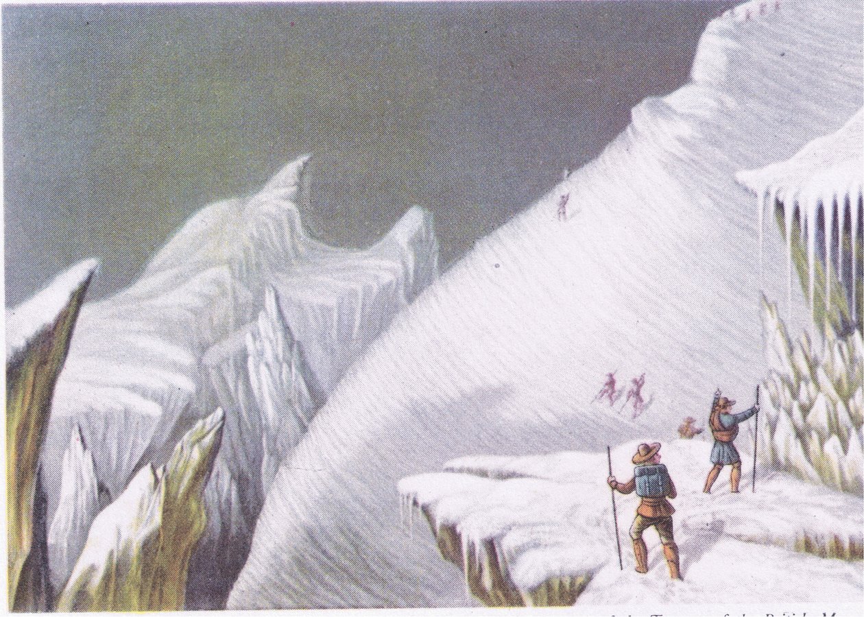 Stufen im Aufstieg des Mont Blanc, aus British Adventure, veröffentlicht von Collins, 1947 von George Baxter