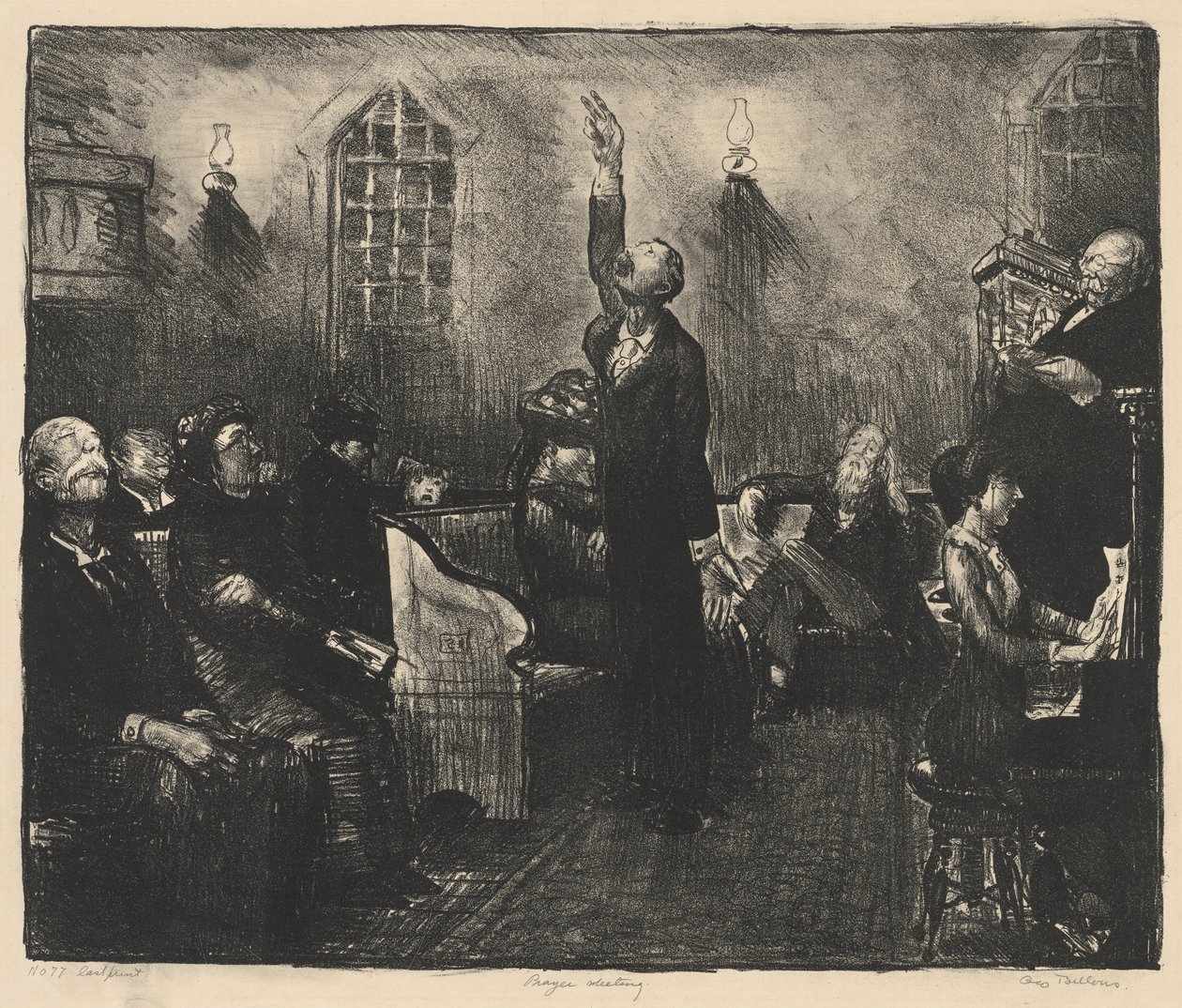 Gebetstreffen, Erster Stein von George Bellows
