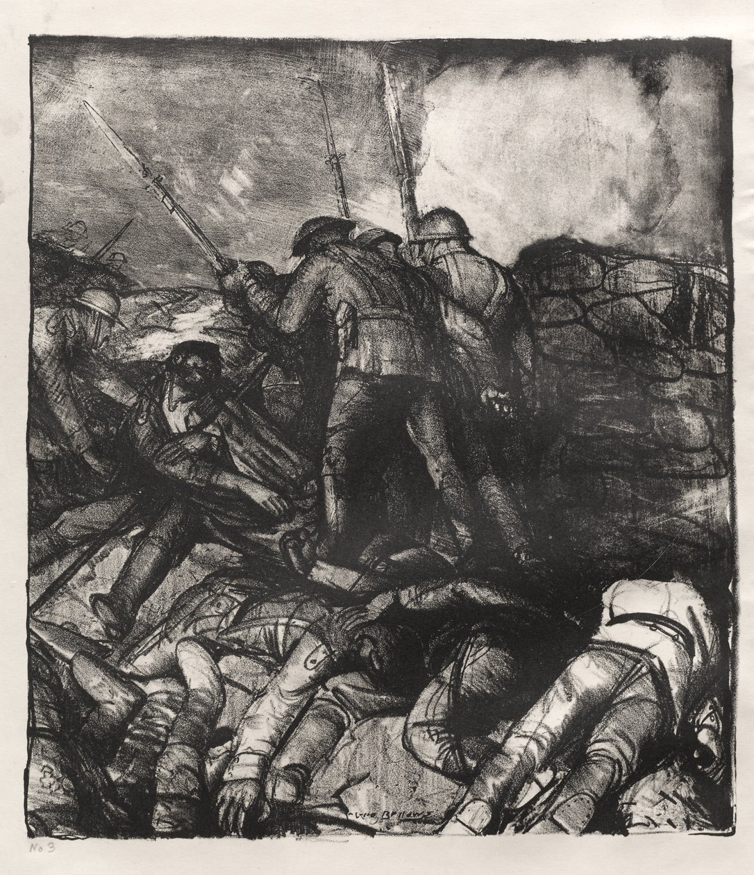 Kriegsserie: Der Angriff, rechtes Detail, erster Zustand von George Bellows