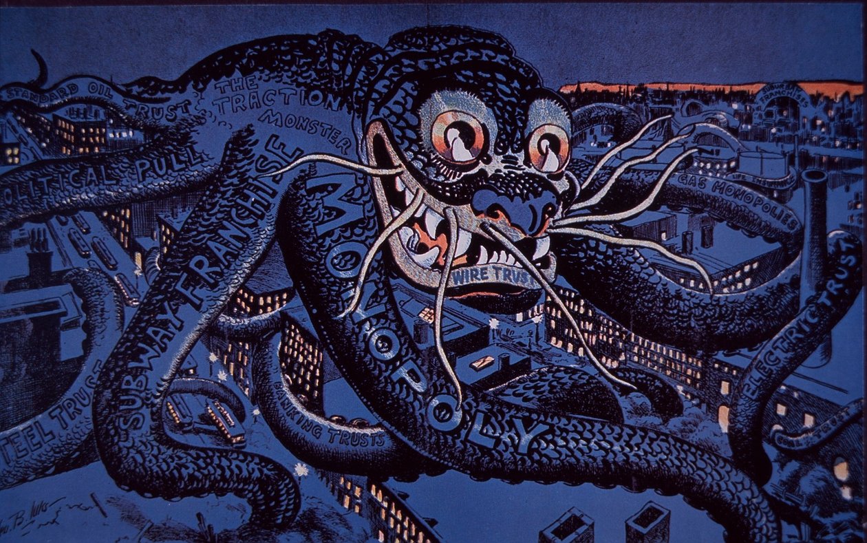 Große Geschäftstrusts in den USA, gieriger Oktopus des Monopols von George Benjamin Luks