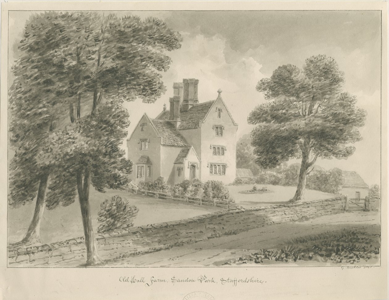 Sandon - Alte Hall Farm von George Buckler