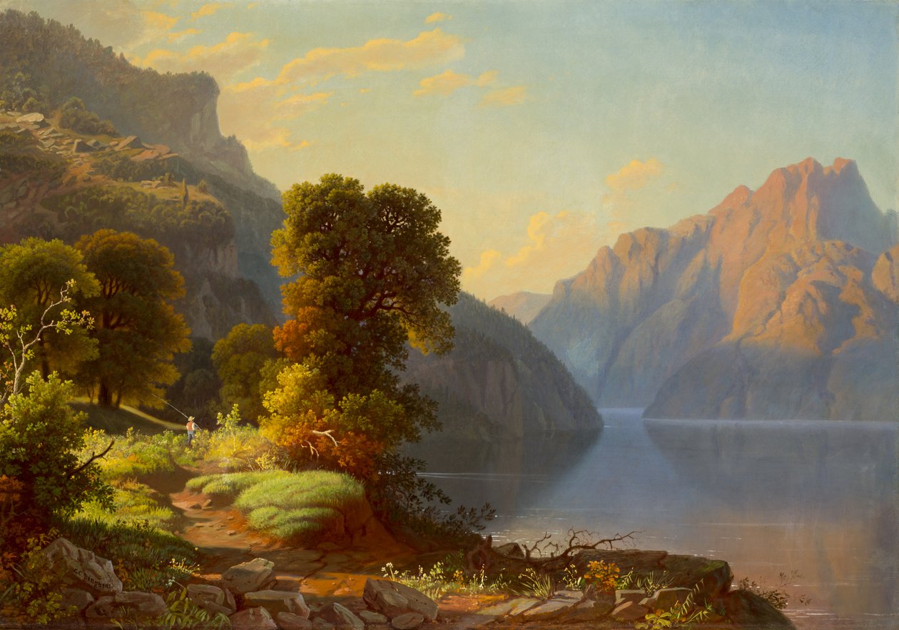 Blick auf einen See in den Bergen von George Caleb Bingham