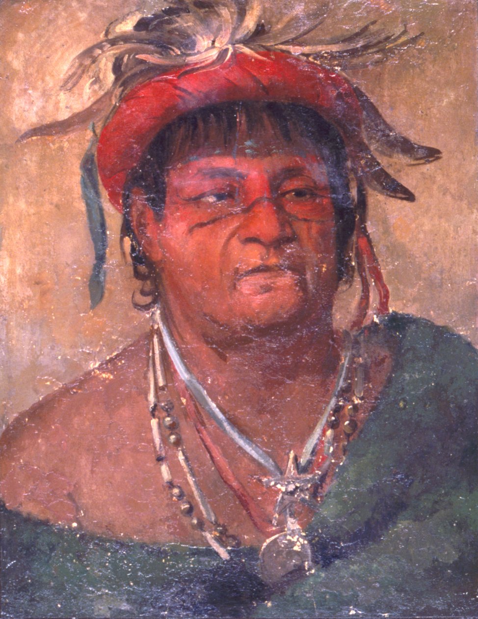 Aúh-ka-nah-paw-wáh, Erde Stehend, ein alter und tapferer Krieger von George Catlin