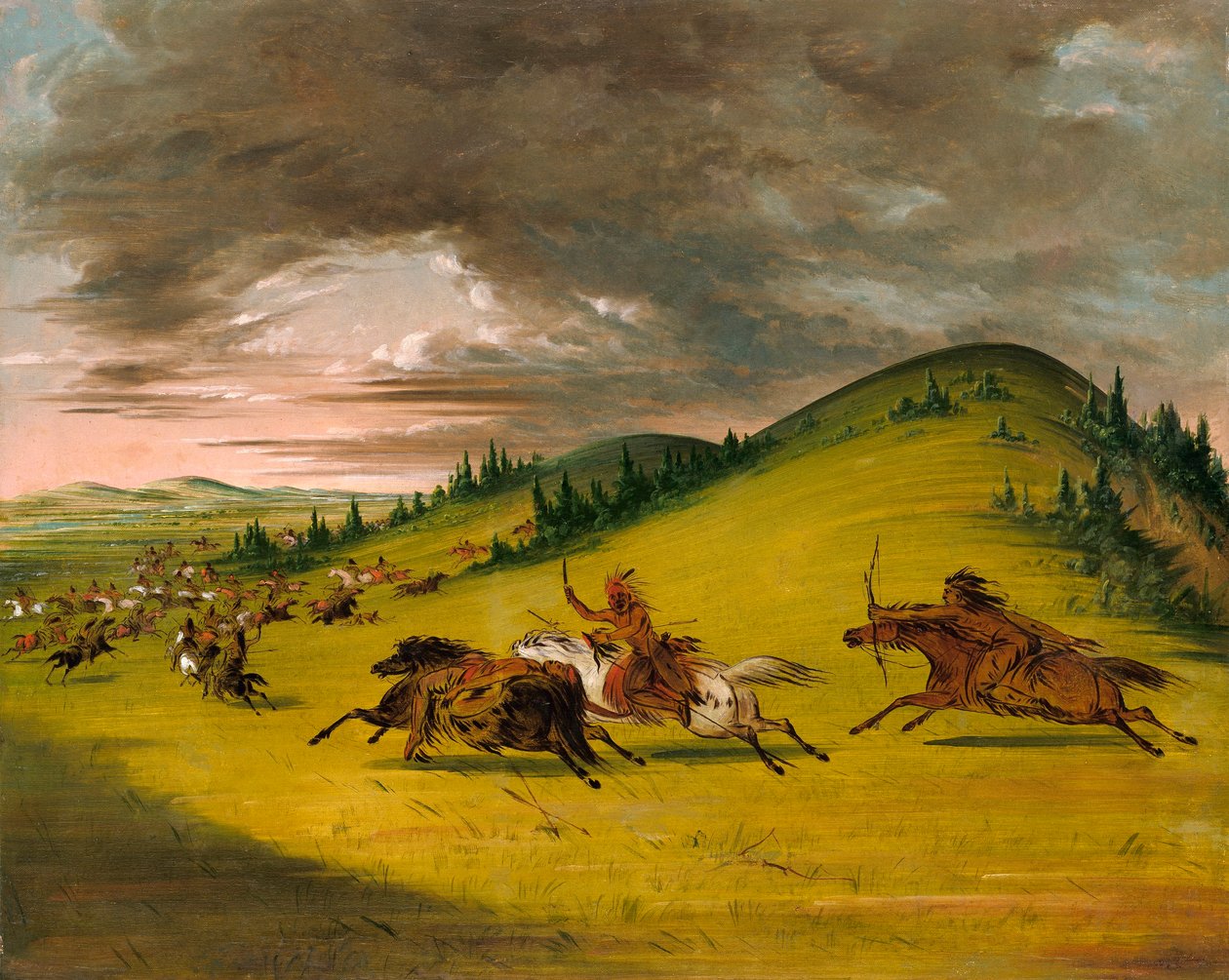 Schlacht zwischen Sioux und Sac und Fox von George Catlin