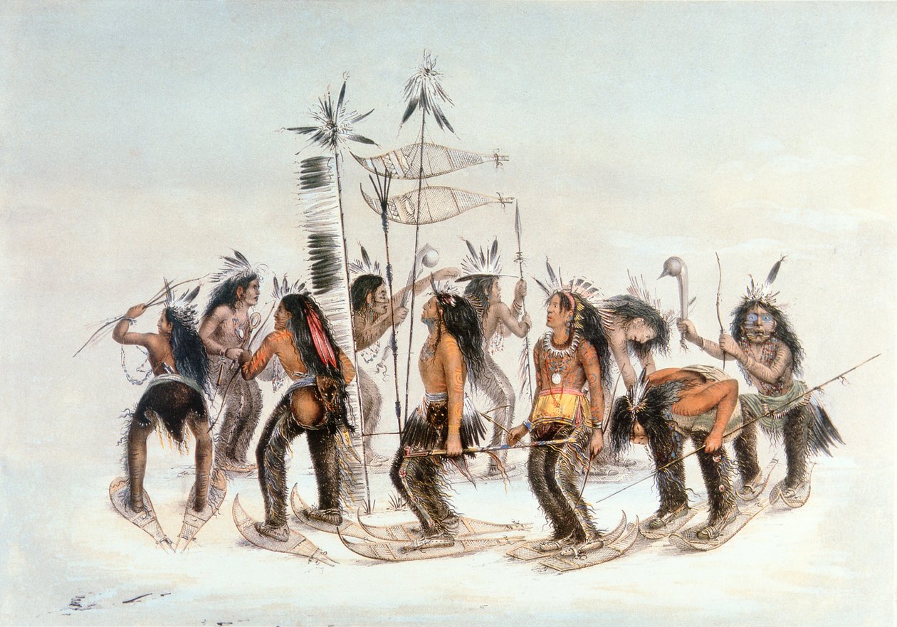 Chippewa Schneeschuhtanz von George Catlin