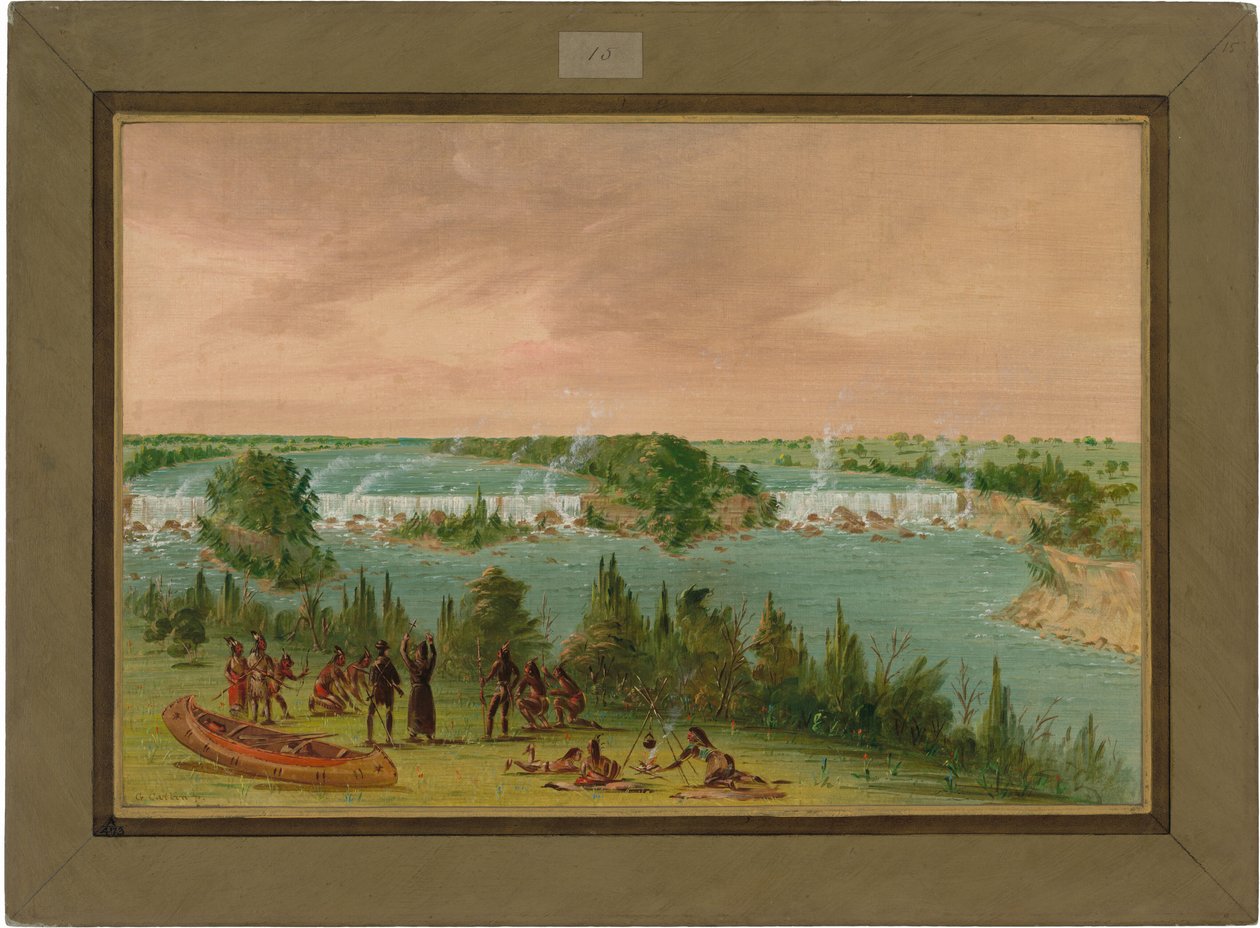 Pater Hennepin und Gefährten an den St. Anthony-Fällen, 1. Mai 1680 von George Catlin