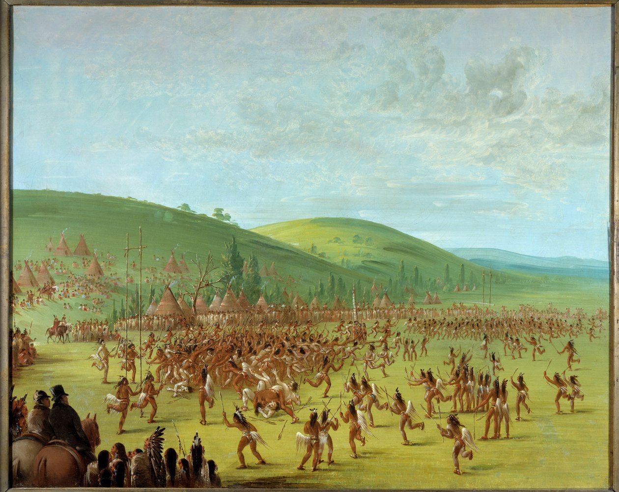 Indianer Amerikas: Ballspiel unter den Indianern von George Catlin