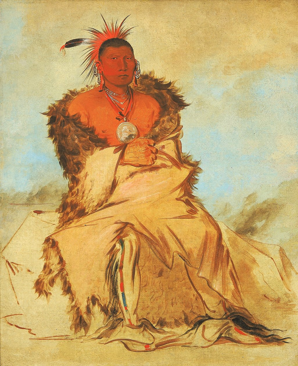 Loo-rá-wée-re-coo, Vogel, der in den Krieg zieht, ein Tapage Pawnee von George Catlin