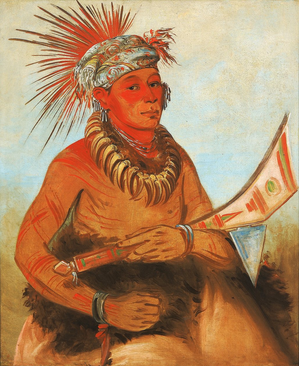Pah-ta-cóo-chee, Schießender Zeder, ein Tapferer von George Catlin