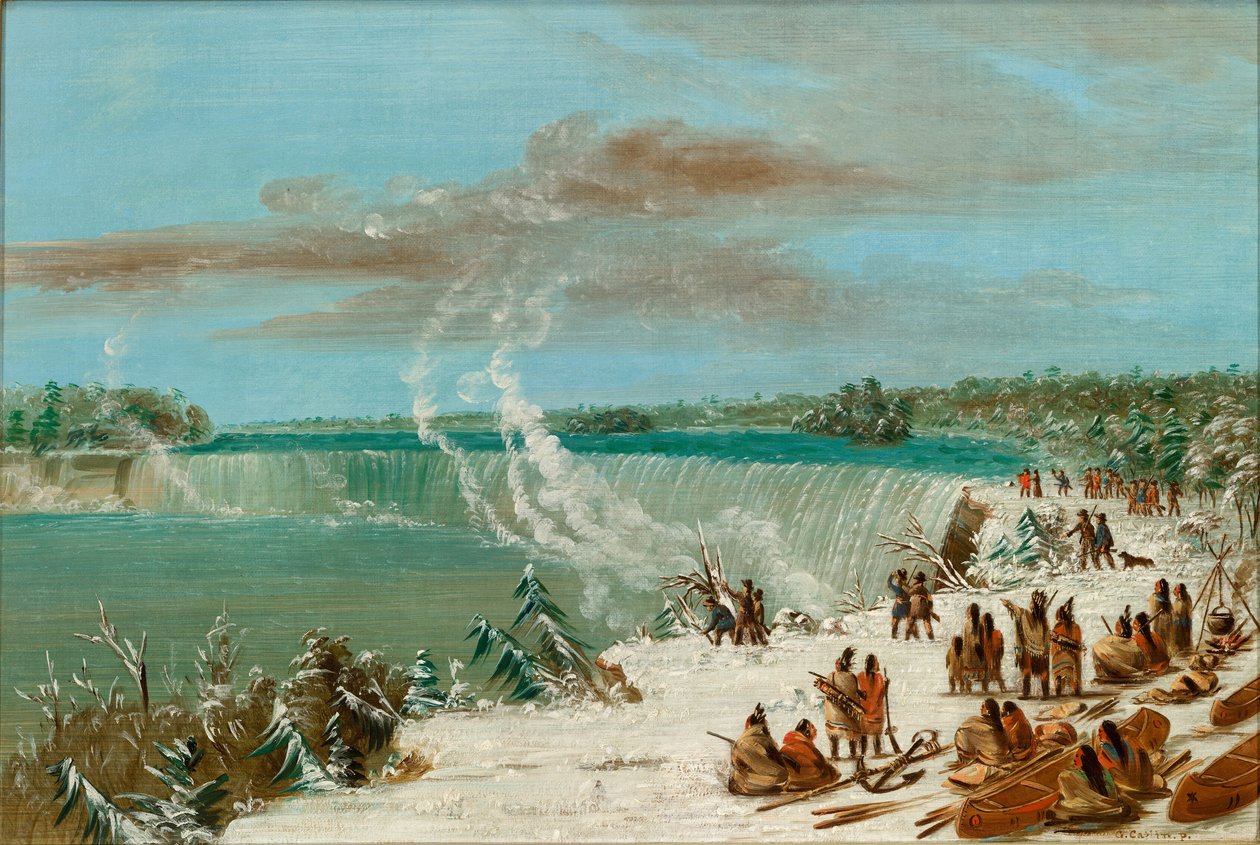 Portage um die Niagarafälle bei Table Rock, 1847-1848 von George Catlin