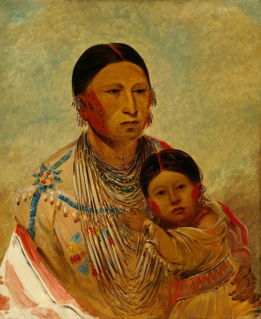 Ru-ton-ye-wee-ma, Stolze Taube, Frau von Weißer Wolke von George Catlin