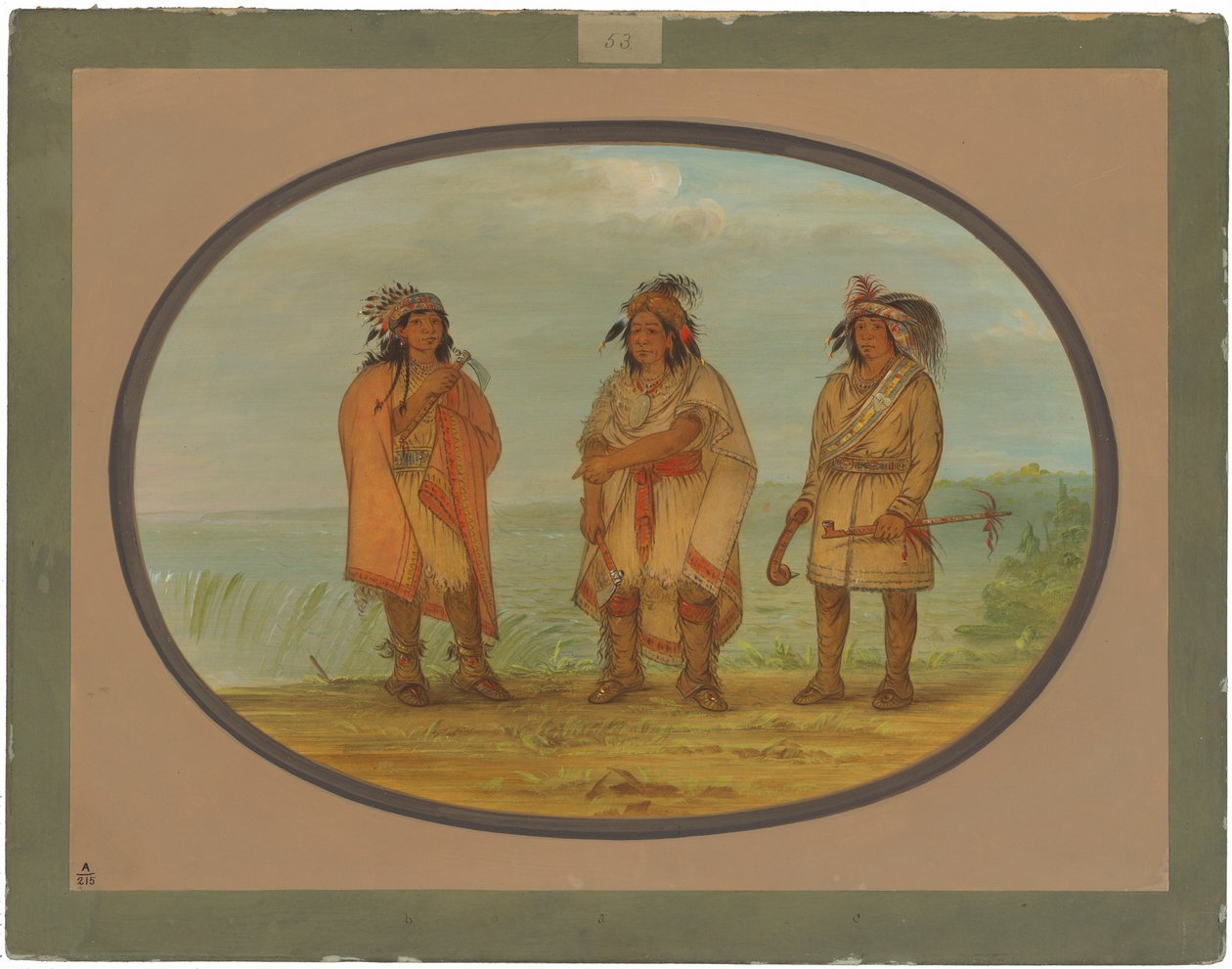 Seneca-Häuptling Red Jacket mit zwei Kriegern von George Catlin