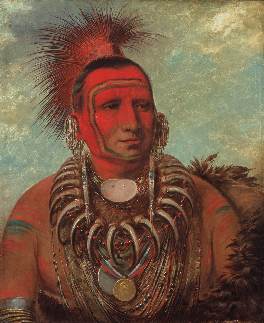 Shon-ta-yi-ga, Kleiner Wolf, ein berühmter Krieger von George Catlin