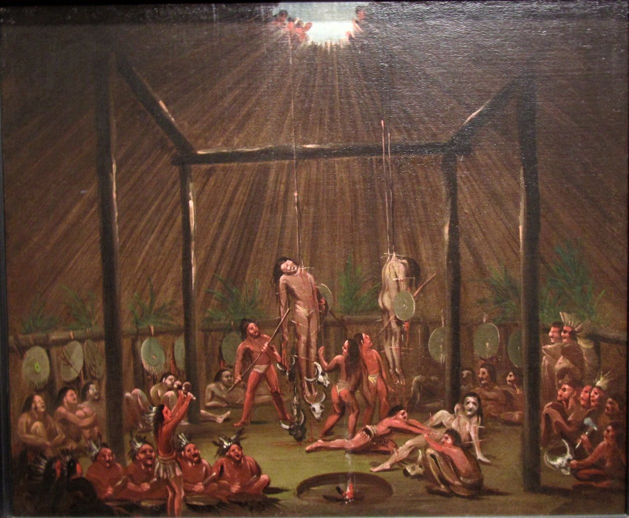 Die Schneideszene, Mandan-O-kee-pa-Zeremonie von George Catlin