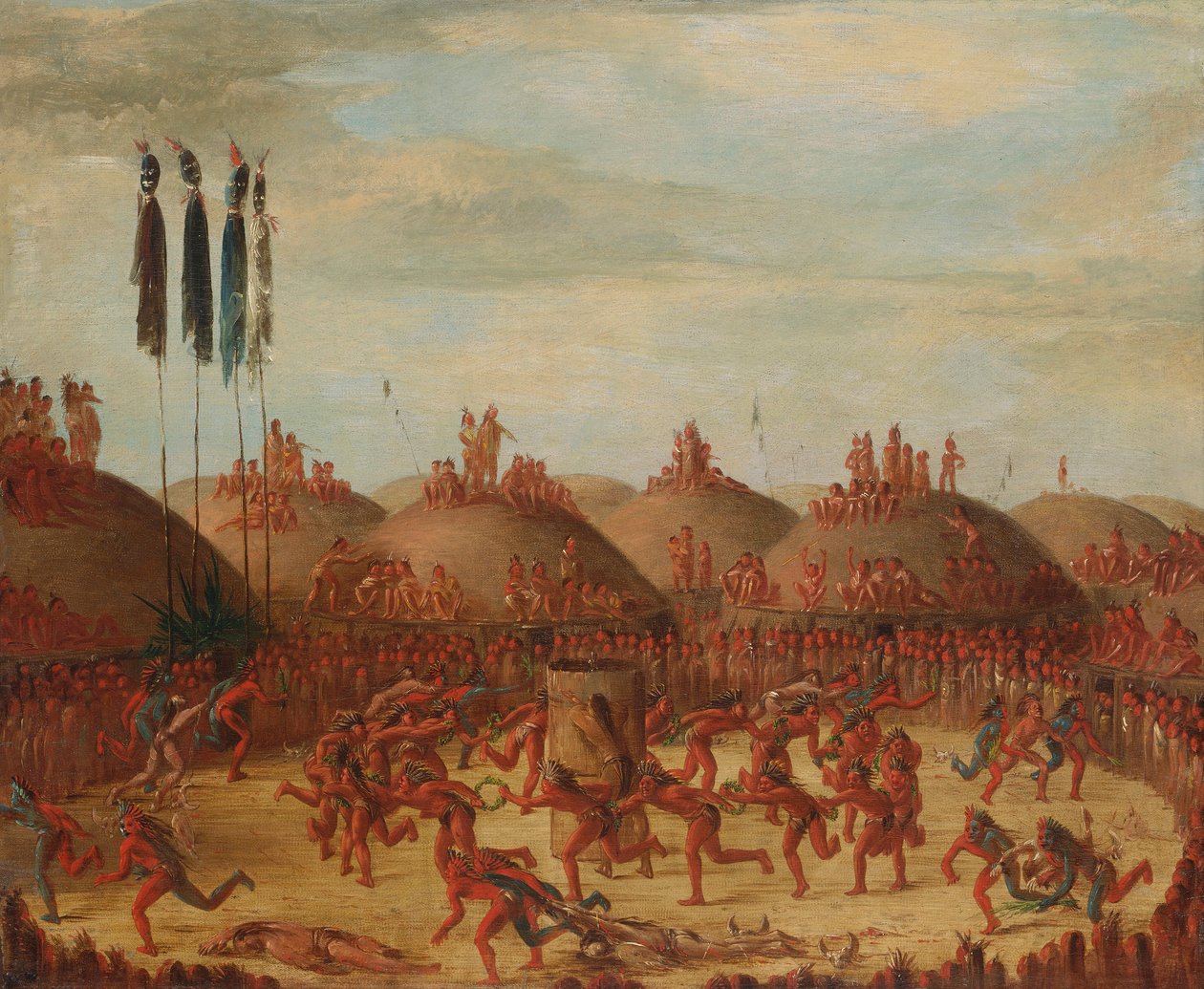 Das letzte Rennen, Mandan O-kee-pa-Zeremonie von George Catlin