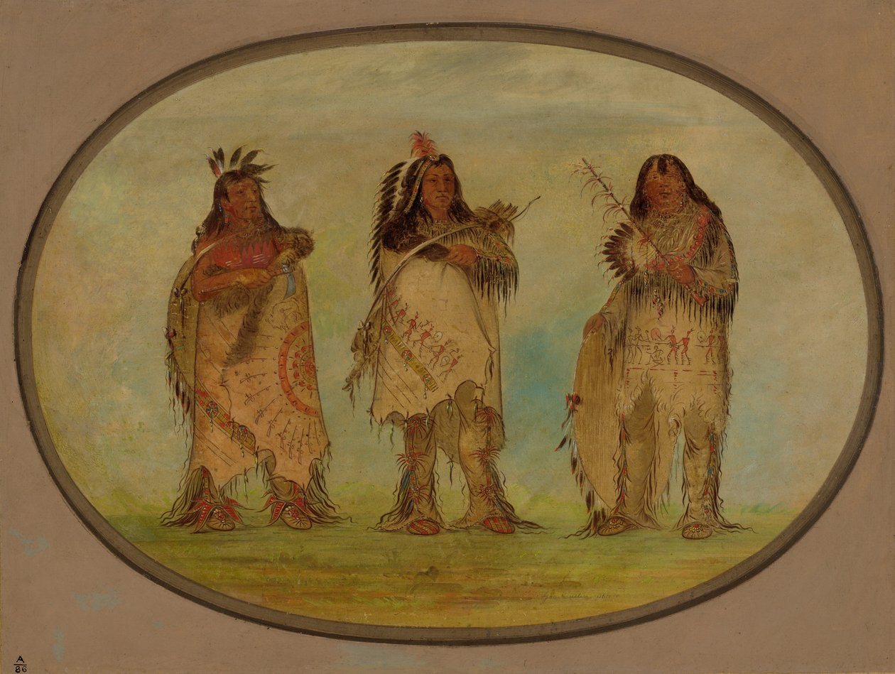 Drei herausragende Krieger des Sioux-Stammes, 1861 von George Catlin
